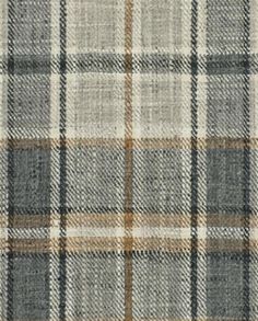 a plaid fabric with brown and grey colors