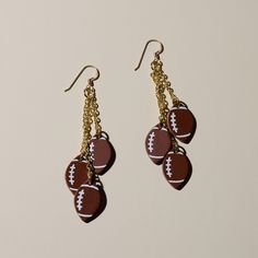 Touchdown Football Earrings - Nickel & Suede Nfl Jewelry, Football Jewelry, 2024 Jewelry, Safety Pin Jewelry, Nickel And Suede, Sublimation Ideas Projects Inspiration, Football Earrings, Sublimation Ideas, Sports Jewelry