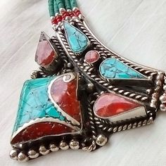 Fabulous! This Is A Chunky, New ( Never Worn) Statement Ethnic Beaded Nepal Festival Necklace Reconstituted Turquoise & Coral. Colors Are Red & Blue, With Raised Reconstituted Stones. Silver Tone Metal, Fastens At Back With An Adjustable Hook Closure. Measures Total Length- 16"-18" Pendant- 2" X 2.5" Bohemian Turquoise Necklace For Festive Occasions, Festive Turquoise Bohemian Necklace, Multicolor Handmade Turquoise Necklace For Festivals, Handmade Turquoise Ceremonial Necklaces, Traditional Multicolor Turquoise Necklace With Large Beads, Spiritual Multicolor Turquoise Necklace For Festivals, Multicolor Adjustable Traditional Turquoise Necklace, Adjustable Traditional Turquoise Necklace With Large Beads, Traditional Adjustable Turquoise Necklace