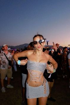 coachella, fit inspo, knit set inspo, coachella 2024, festival aesthetic, bff festival photo, rave, film photo, metallic Rave Fits Edm, Knit Set Outfit, Hangout Fest, Summer Smash, Coachella Fits, Hard Summer, Festival Fits, Edm Festival Outfit