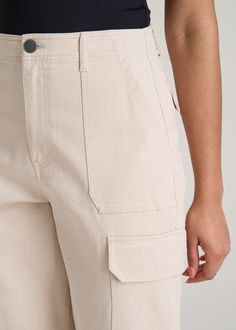 About Our Straight Leg Cargo Chino Pants for Tall Women The style and utility of a cargo pant meets an extra-long inseam on these chinos for tall women. Designed specifically for ladies from 5’9 to 6’6, they have a high rise and a straight leg that creates a modern, flattering fit. These women’s tall pants are made with stretch-infused cotton that’s been pre-washed and shrinkage controlled to make sure the silhouette stays perfect. Store everything you need for a day on the go with plenty of poc Chino Pants Women Outfit, Chino Pants Women, Womens Chinos, Tall Pants, High Rise Pants, Cargo Pant, Tall Women, Chinos Pants, Straight Leg