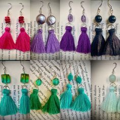 Tassel earring with .925 silver earwires! Gemstone, shell/pearl, and glass bead options available.  Custom colors and designs available! Message me for more color options. Great for bridesmaids. Elegant Purple Tassel Earrings, Elegant Adjustable Tassel Earrings With Round Beads, Elegant Tassel Earrings With Round Beads, Dangle Tassel Earrings With Pearl Drop For Gifts, Handmade Elegant Purple Tassel Earrings, Elegant Handmade Purple Tassel Earrings, Tassel Earring, Tassel Earrings, Chicago Il