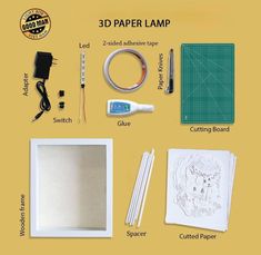 the contents of a 3d paper lamp are shown