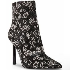 Steve Madden Women's Black Robyn Rhinestone Booties - Black - 9 Rhinestone-Encrusted Uppers Add Textured Sparkle To Dressy Looks In The Chic Stiletto Boost Of Steve Madden's Robyn Booties. * 3-3/4" Stiletto Heel * Pointed-Toe Booties With Inner Ankle Zipper Closure * Allover Rhinestone Embellishments * Manmade Upper; Manmade Lining; Manmade Sole 100% Authentic Brand New Steve Madden Never Worn. Rhinestone Combat Boots Steve Madden, Rhinestone Boots, Steve Madden Wedges, Ankle Boots Dress, Shoes Steve Madden, Steve Madden Sandals, Rhinestone Embellishments, Lace Up Booties, Elegant Shoes