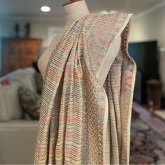 Brand New, Never Used Indian/Pakistani Dupatta. Can Be Used As A Shawl With Western Clothes As Well. Exquisite Embroidery, Beautiful Shimmer To The Fabric Due To The Horizontal Sequin Pattern Within The Middle Panel, Scallop Border Detail On All Edges. Dimensions: 35x95” Multicolor Dupatta With Mirror Work For Reception, Reception Dupatta With Multicolor Mirror Work, Reception Multicolor Dupatta With Mirror Work, Traditional Beige Dupatta With Mirror Work, Elegant Multicolor Traditional Wear With Chikankari Embroidery, Multicolor Embroidered Saree Fabric For Reception, Multicolor Unstitched Embroidered Fabric For Reception, Multicolor Georgette Embroidered Fabric For Reception, Multicolor Chikankari Embroidery Dupatta For Reception