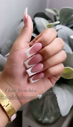 Short Pink And White Nails, Medium Nail Designs, Long French Tip Nails, Classy Acrylic Nails, Long Acrylic Nails Coffin, Exotic Nails