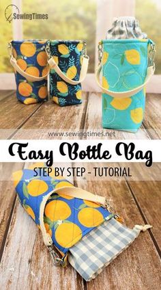 the easy to sew bottle bag is made from fabric