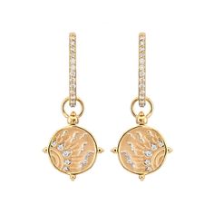 From the Stories of Elements Collection, this charm showcases the Three Stories top switch mechanism that allow you to rotate the jump ring so the charm is multi-functional and can be worn as an earring on hoops or as a pendant on a chain necklace or bracelet. 14K yellow gold 0.12tcw diamond Charm Only. Hoops sold separately.