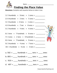 the worksheet for finding place value with numbers and words to help students learn how to