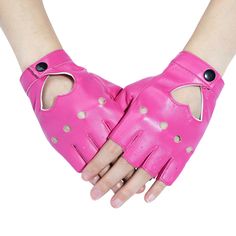 PRICES MAY VARY. NO Imported Material : PU leather, it is faux leather, not leather.One size fit most girls,women. This glove is perfect for Halloween costumes,dancing,Hip Hop,performance,Pole Dancing,cosplay,party,concert, motorcycle bike, car driving,ect Half finger design is more flexible and convenient to access your phones and other stuff. Lightweight and durable, soft, flexible, comfortable and breathable. The PU leather products will have a little smell, Please put gloves in ventilated pl Fingerless Gloves Aesthetic, Dancing Hip Hop, Gloves Aesthetic, Outfits With Gloves, Jazz Style, Finger Design, Jazz Costumes, Pink Gloves, Solo Costume