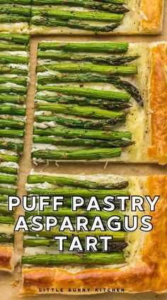 puff pastry asparagus tart with text overlay