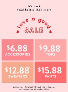 the sale is on and it's back for valentine's day, with only $