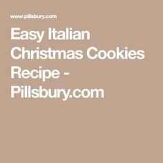 the italian christmas cookies recipe is shown in white letters on a brown background with an image of