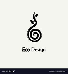 an eco design logo with leaves in the shape of a letter s on a white background