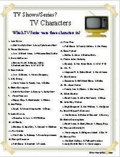 the tv show's names and characters are shown in this poster, which includes an image of a television