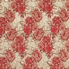 red and beige fabric with flowers on it