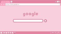 a pink computer screen with the words google on it and an arrow pointing to the left