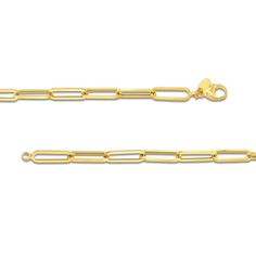 Create a casual-chic look with this 14K gold paper clip chain necklace. Hollow 14K yellow gold This classic choice showcases polished 5.6mm wide oval-shaped paper clip links Lovely alone or layered 20.0-inch necklace; lobster claw clasp Yellow Gold Paperclip Bracelet With Figaro Chain, Formal Paperclip Bracelet With Cable Chain, Formal Paperclip Cable Chain Bracelet, Modern Oval Paperclip Bracelet With Cable Chain, Classic Gold Paperclip Bracelet With Figaro Chain, Yellow Gold Paperclip Link Bracelet, Classic Yellow Gold Paperclip Chain Bracelet, Elegant Oval Paperclip Chain Bracelet, Elegant Oval Paperclip Bracelet