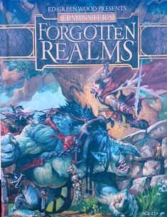 an image of the cover to forgotten realmss, featuring two men on horses and one man