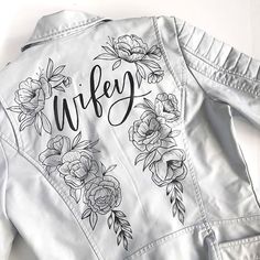 Leather Jacket Wedding Dress, Jacket Wedding Dress, Leather Wedding Dress, Painted Leather Jacket, K Design, Diy Denim Jacket, Painted Jacket