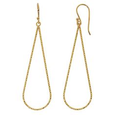 Finish off your ensemble in chic minimalist style with these eye-catching 24k gold plated Primavera textured wire teardrop drop earrings. Finish off your ensemble in chic minimalist style with these eye-catching 24k gold plated Primavera textured wire teardrop drop earrings. Length: 2.5 in. Backings: fishhook Nickel free Metal: sterling silver Plating: 24k gold Finish: diamond-cut Packaging: decorative card Size: One Size. Color: 24k Gold Over Silver. Gender: female. Age Group: adult. Material: Modern Gold Teardrop Earrings, Modern Gold Teardrop Linear Earrings, Elegant Hammered Teardrop Earrings, Gold Minimalist Teardrop Earrings With Lever Back, Hammered Teardrop Earrings For Formal Occasions, Gold Teardrop Linear Earrings With French Hook, Yellow Gold Teardrop Earrings With French Hook, Chic Minimalist Style, Minimalist Style