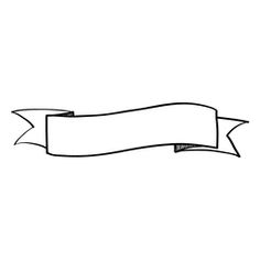 a black and white line drawing of a ribbon with an empty space for the text