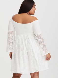 White Lace Shirred Skater DressWhite Lace Shirred Skater Dress, CLOUD DANCER Chiffon Babydoll Dress, Floral Chiffon Maxi Dress, Flowy Mini Dress, Crochet Maxi Dress, Beaded Chiffon, Lace Skater Dress, Cloud Dancer, Beaded Gown, Grad Dresses