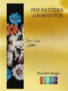 a cross stitch book cover with flowers on the front and bottom corner, in yellow