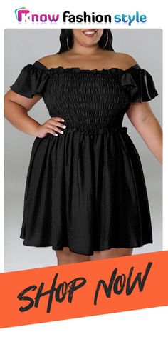 Black Casual Sweet Solid Patchwork Fold Off the Shoulder A Line Plus Size Dresses Summer Stretch Dress With Splicing Details, Casual Solid Color Dresses With Patchwork, Casual Solid Color Dress With Patchwork, Black Knee-length Mini Dress With Splicing, Solid Color Summer Dress With Patchwork, Solid Color Patchwork Summer Dresses, Black Patchwork Dress For Vacation, Summer Patchwork Dresses, Black Mini Dress With Patchwork