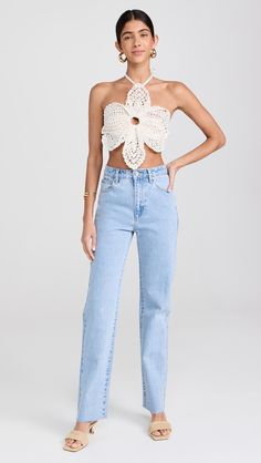 Cult Gaia Darlena Crochet Top | Shopbop Spring Halter Top With Crochet Trim, Backless Crochet Top For Spring, Spring Crochet Halter Neck Top, Flower Top, One Clothing, Cult Gaia, Flower Tops, White Brand, Fashion Aesthetic