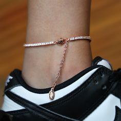 Introducing the Diamond Tennis Anklet in Rose Gold- 2mm, the perfect blend of simplicity and shine. This updated version of your everyday anklet features a row of hand-set stones plated in 14k Rose Gold and finished with our signature 'G' clasp. Wear it for any occasion on its own, or layer two together to take your outfit to the next level. This product is guaranteed for life – GLD will repair or replace the item should you experience any defects in craftsmanship or breakage. Specifications - W Tennis Anklet, Stone Plate, Vermeil Jewelry, Custom Earrings, Women Diamond, Drop Necklace, Pendant Bracelet, Chain Pendants, Rose Gold Plates