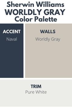 sherylin williams's worldly gray color palette with the words, walls and floor