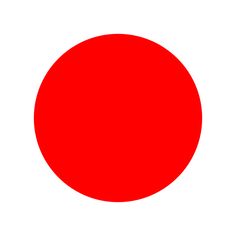 a red circle on a white background that is very large and has only one dot in it