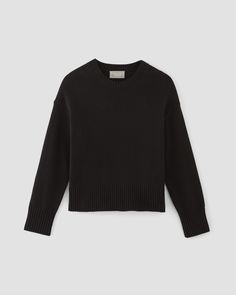 The Organic Cotton Crew Sweater Cover Crops, Rib Stitch, Crop Rotation, Winter Capsule Wardrobe, Boxy Sweater, Black Crewneck, The Balance, Fitted Sweater, Black Fits