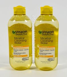 2 Garnier SkinActive MICELLAR CLEANSING WATER 13.5oz Brightening +VITAMIN C 2 Garnier SkinActive MICELLAR CLEANSING WATER 13.5oz Brightening +VITAMIN C Quick Look:  Garnier SkinActive MICELLAR CLEANSING WATER - All in 1 Brightening with Vitamin C You Will Receive:  2 bottles Size:  13.5 fl oz (400ml) each Condition:  Brand NEW product Expiration Date: none found Item Description: Removes makeup + cleanses + soothes Garnier 3 In 1 Face Wash, Kit Skincare Garnier, Garnier Micellar Water, Garnier Skin Care, Garnier Skinactive, Garnier Micellar, Garnier Skin Active, Micellar Cleansing Water, Cleansing Water