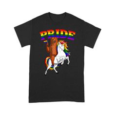 Gift For Lgbt - Grizzly Bear Unicorn Gay Pride Rainbow - Standard T-shirt available in T-shirt, hoodie, tank top, longsleeve, multi color and size S M L XL XXL 3XL 4XL 5XL. Shipping from the US. Easy 30 day return policy - Shop now! 6.1-ounce, 100% cotton .Double-needle neck, sleeves and hem; Roomy Unisex Fit. Ash is 99% cotton, 1% poly; Sport Grey is 90% cotton, 10% poly; Dark Heather is 50% cotton, 50% polyester .Decoration type: Digital Print. Made by Gildan Pre-shrunk Crew Neck Shirt For Pride, Multicolor Unicorn Print Crew Neck T-shirt, Crew Neck Shirt For Pride, Pride Funny Print Crew Neck T-shirt, Pride Funny Print Short Sleeve T-shirt, Funny Print Short Sleeve T-shirt For Pride, Short Sleeve T-shirt With Funny Print For Pride, Unicorn Print Graphic Tee With Crew Neck, Pride Rainbow