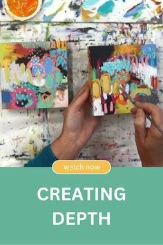 Two small pieces of abstract art being created by an artist. Abstract Portrait Tutorial, Intuitive Painting Tutorial, Art Journal Tutorial Videos, Mixed Media Videos Tutorials, Abstract Landscape Collage Mixed Media, Painting Workshop, Colorful Abstract Art, Art Courses