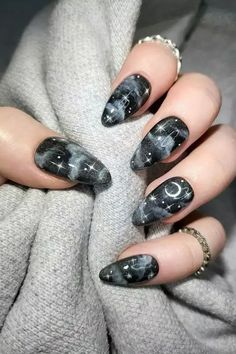 These Black Halloween Nails Are Blowing Up on Pinterest! Make your Holloween Nails unforgettable! Get ready to be inspired by these stunning Black Halloween Nails that are perfect for the spooky season! From Pink Halloween Nails and Purple Halloween Nails to fun Pumpkin Nails, these designs will elevate your nail game. Try out creative Halloween Press On Nails or go for intricate Nail Art Halloween featuring Bat Nails. Whether you’re looking for Cute Halloween Nails or bold Halloween Acrylic ... Witchy Nail Designs, Witchy Nails, Ootd Instagram, Sky Nails, Moon Nails, Goth Nails, Editorial Makeup, Dream Nails