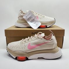 Condition: New With Box New Nike Air Zoom Type Beige Pink Women's Sneakers 100% Authentic Nike Product !!! Size: Various The Price Is Firm Please Feel Free To Ask Any Questions You May Have. Thank You For Shopping With Us ! ! ! Pink Running Shoes With Round Toe And Contrast Sole, Pink Running Shoes With Contrast Sole, Modern Pink Sneakers With Translucent Outsole, Modern Pink Sneakers With Cushioned Footbed, Nike Beige Sneakers With Air Cushioning, Modern Pink Nike Sneakers, Pink Modern Sneakers With Air Max Cushioning, Nike Air Zoom Type, Nike Air Max Verona