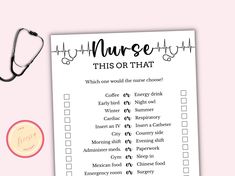 a nurse checklist with a stethoscope next to it on a pink background