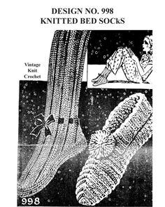 an advertisement for knitted bed socks from the 1950's