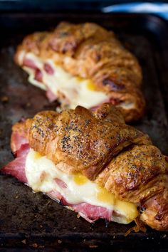 ham and cheese croissant with honey mustard glaze