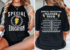 The Special Education Teacher Shirts are perfect for any SPED teacher. These stylish t-shirts make excellent gifts for special education teachers and the entire special ed team. Show your appreciation with these thoughtful and unique SPED teacher tees. Product Description: ⇝ Bella and Canvas Brand Shirts ⇝ Unisex Adult Sizing ⇝ Rolled Sleeves in pictures are for styling purposes only ⇝ Props used in photos for are NOT included with purchase ⇝ Please consult the listing image for information rega Special Ed Teacher Tshirt Ideas, Special Education Teacher Shirts, Special Ed Shirts For Teachers, Special Ed Teacher Shirts, Sped Teacher Shirts Special Education, Education Shirts, Sped Teacher, Team T Shirts, Teacher Tees