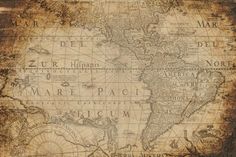 an old world map is shown in sepia