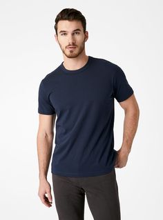 sky-captain-1001 Classic Navy Cotton T-shirt, Modern Navy Cotton Tops, Modern Blue Cotton T-shirt, Supima Cotton, Timeless Style, Men's T Shirt, Cotton Fabric, Mens Tshirts, Mens Tops