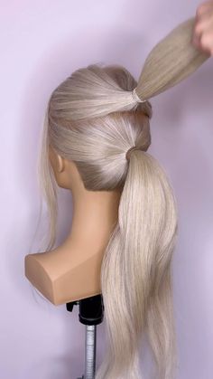 Joseph I'Anson | Do Want to see how to create a fancy up do starting with just 2 ponytails? Then checkout this tutorial….. L’IMAGE Mannequin - “LIZ” from... | Instagram 2 Ponytails, Updos Hairstyles, Love Hairstyles, Work Hair, Hair Hack, Short Hair Hacks, Hairdo Wedding, Updo Styles, Glamorous Hair