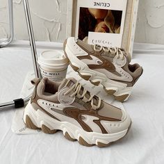 90s Aesthetic Platform Casual Sneakers - Shoptery Female Sneakers, Basket Style, Pretty Shoes Sneakers, Kawaii Shoes, Summer Sneakers, Cute Sneakers, Shoes Spring, Girly Shoes, Aesthetic Shoes