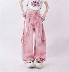 Cargo Jeans Women, Y2k Soft Girl, Crop Pullover, Baby Tees Y2k, 2 Piece Skirt Set, Pink Y2k, Y2k Baby Tee, Jeans Cargo, Patchwork Jeans