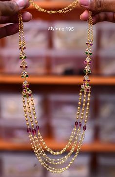 Beeds Chain Designs, Pearl Chain Designs, Neck Pieces Jewelry, Antique Gold Jewelry Indian, Modern Gold Jewelry