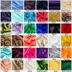 "Plain Satin Fabric, 36 Color Silk Satin Fabric, Polyester Satin Fabric For Bridal Dress and Gown, Indian Wedding Fabric By The 1 Yards/Meter Description:-  Plain Satin Fabric, 36 Color Silk Satin Fabric, Polyester Satin Silk Fabric, Silk fabric, also known as satin. It is made by using thin warp thread that produces a tightly woven fabric with a plain weave. The fabric has a rustic appearance and is thicker. It is a crisp fabric made by combining irregular weft and delicate warp threads. Specification:- Fabric     :-  Plain Satin Fabric  Pattern:-  Plain Width:-  44\" Length.   :-  1 meter / Per Yard Green Red Apple Green Dark Orange Dark Steel Gray Yellow Dusty Rose Mint Green Black Red Rose Purple Dark Cream Light Blue Dark Brown Red Cherry Dark Sea Green Cream Burgundy Dark Blue Peacoc Satin Colors, Silk Fabric Dress, Gown Indian, Dark Sea Green, Mulberry Silk Fabric, Blue Wedding Shoes, Silk Satin Fabric, Something Blue Wedding, Dupioni Silk